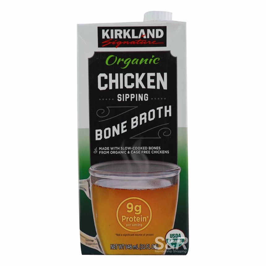 Kirkland Signature Organic Chicken Bone Broth, 1 Carton 32 oz