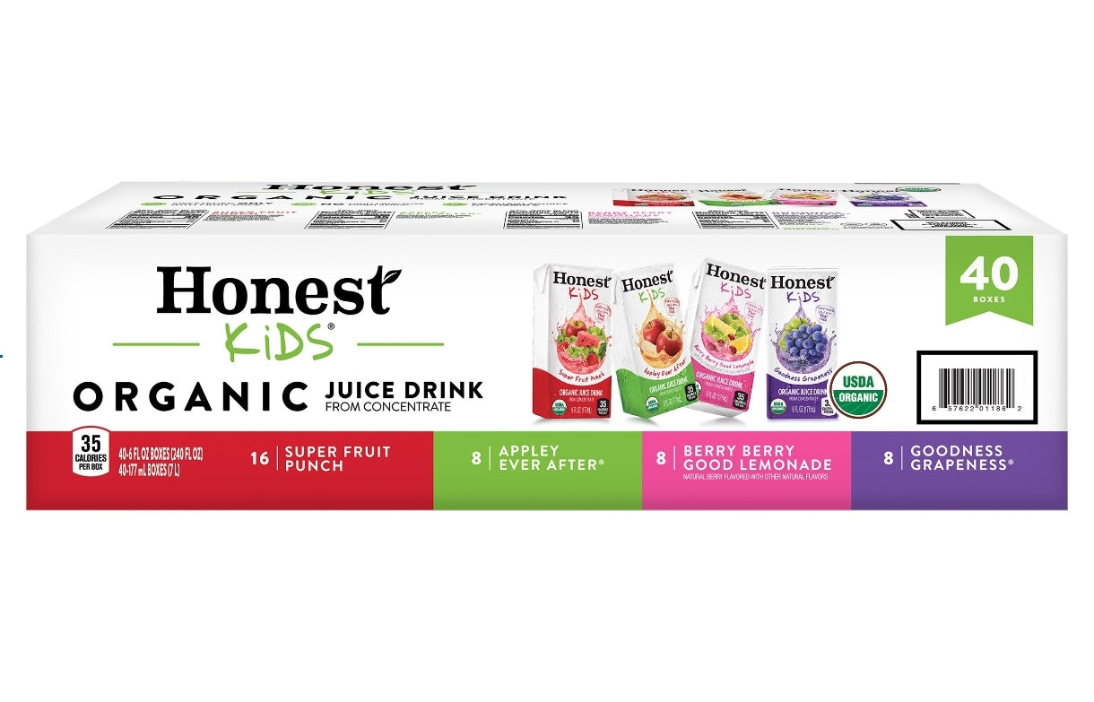 Honest Kids, Organic Juice Drink, Variety Pack, 6 fl oz, 40-count