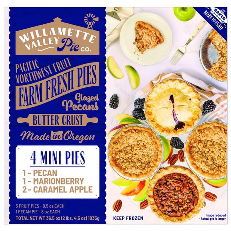 Willamette Valley Pies Mini Variety Pack 5, 4-count 38 ounces