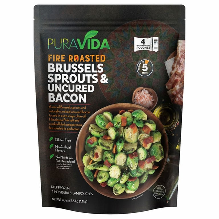 Pura Vida Fire Roasted Brussel Sprouts & Bacon, 40 oz