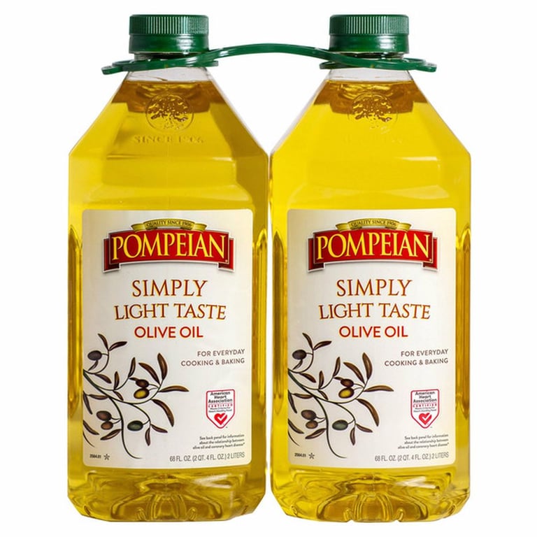 Pompeian Simply Light Taste Olive Oil, 2 L, 2-count