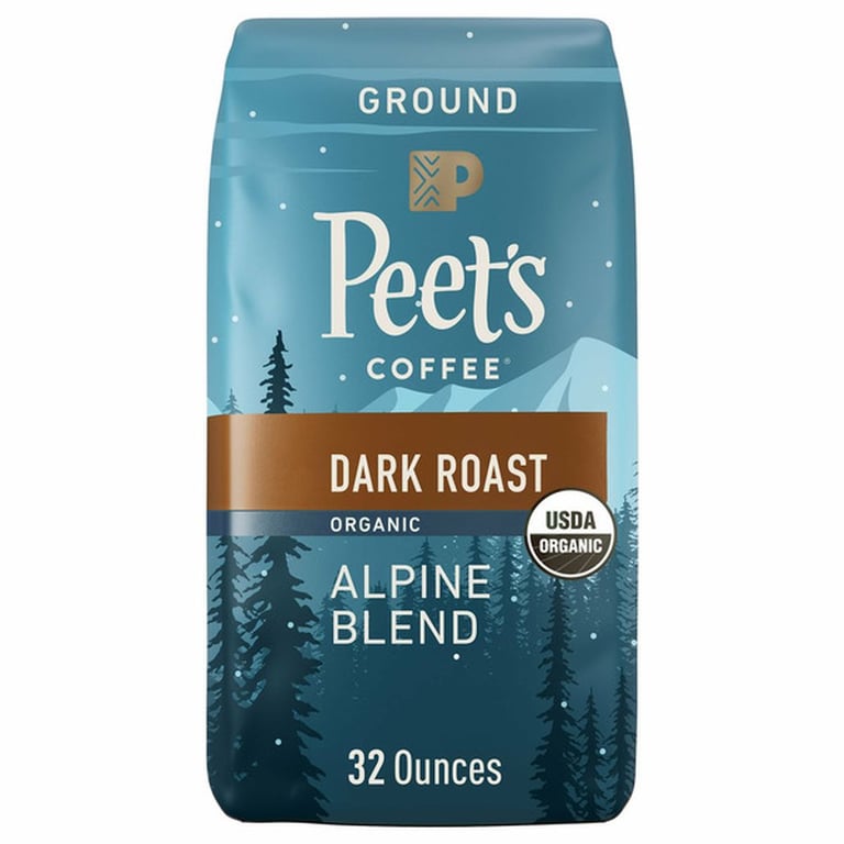 Peet's Organic Alpine Blend Ground Coffee, Dark Roast, 2 lbs