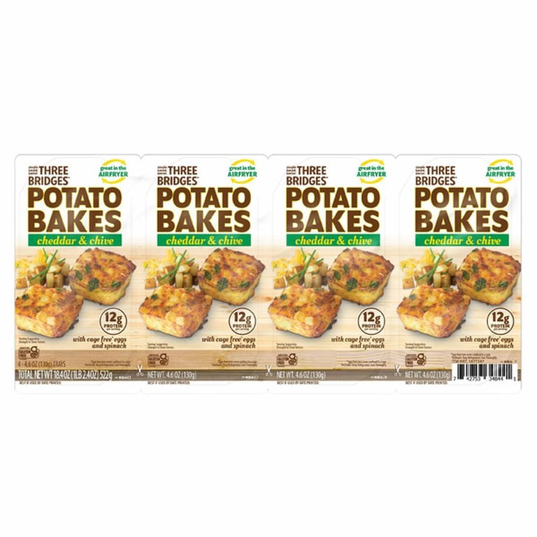 Valley Fine Foods, Cheddar & Chive Potato Bakes, 4.6 oz, 4-count