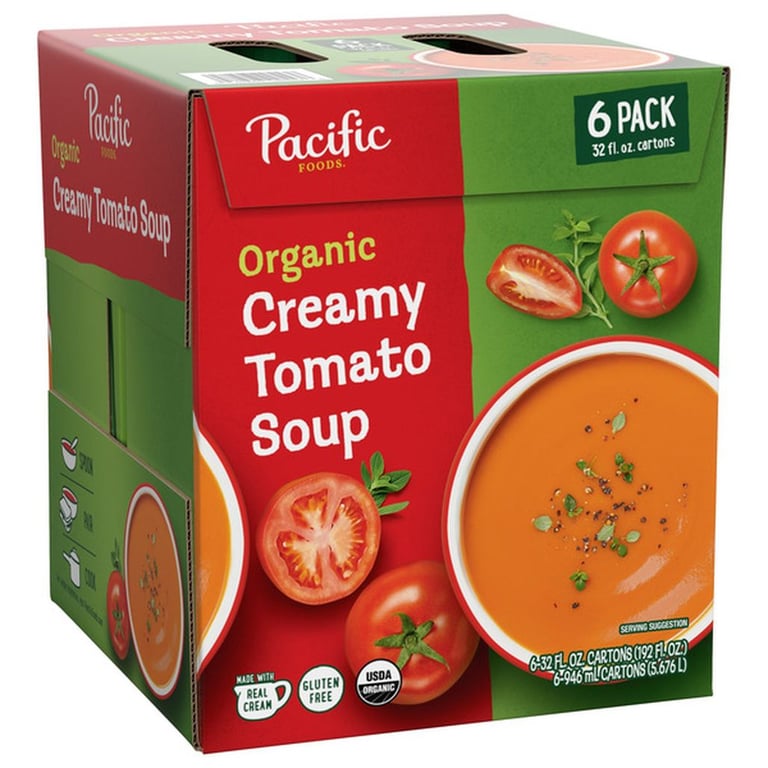 Pacific Foods Organic Creamy Tomato Soup, 32 fl oz, 6-count