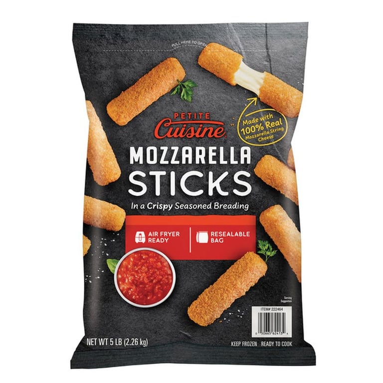 Petite Cuisine Mozzarella Sticks In A Crispy Seasoned Breading, 5 lbs