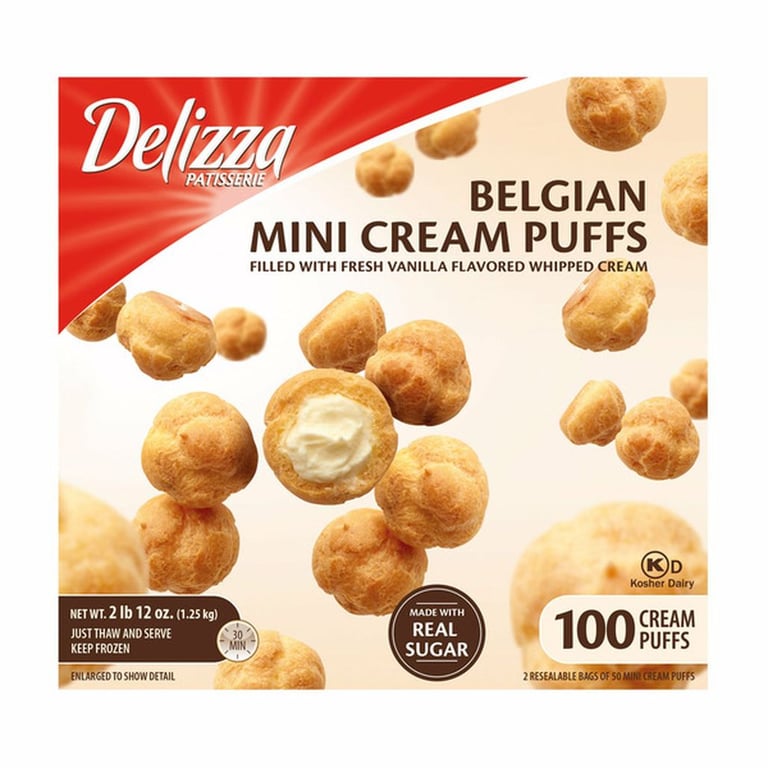 Delizza Patisserie Belgian Mini Cream Puffs, 2 lb 12 oz