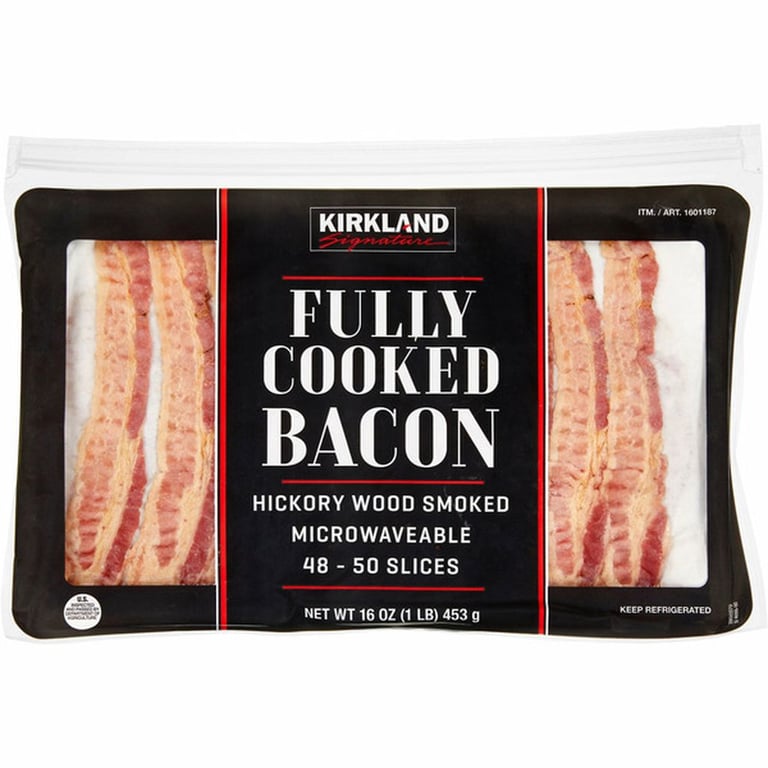 Kirkland Signature Fully-Cooked Bacon, Hickory Wood Smoked, 1 lb