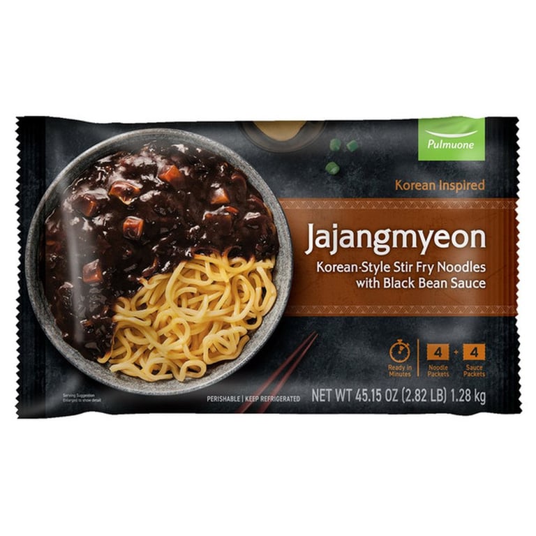 Pulmuone Korean-Style Noodles with Black Bean Sauce, 45.15 oz
