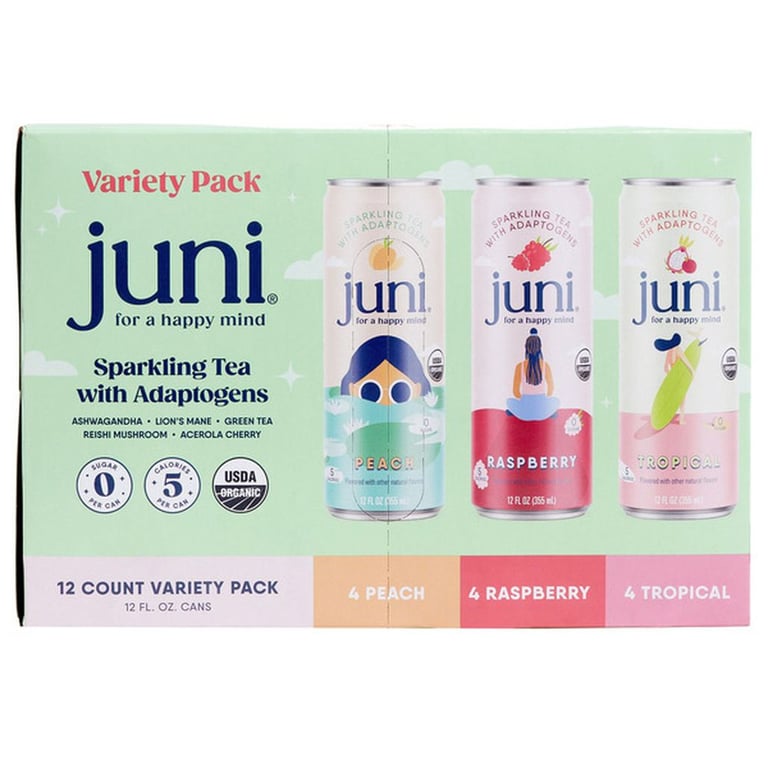 Organic Juni Sparkling Tea 12 pack 12 ounces each