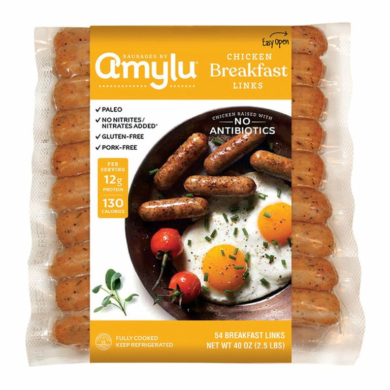 Amylu, Chicken Breakfast Sausage Links, 2.5 lbs