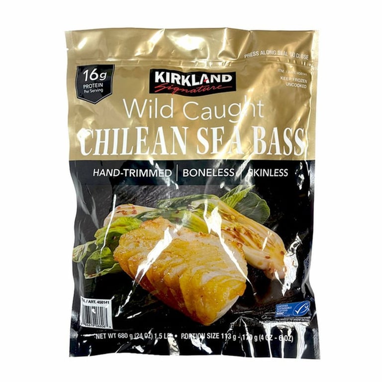 Kirkland Signature Wild Chilean Sea Bass, 1.5 lbs