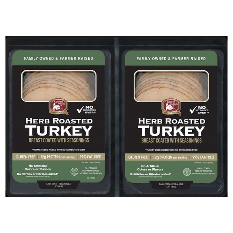 Cooper Farms Herb Turkey Breast with Seasonings, 1 lb, 2-count