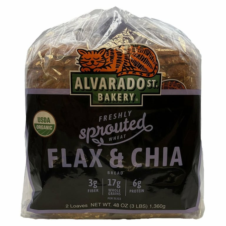 Alvarado St Bakery Organic Sprouted Wheat Flax & Chia Bread, 24 oz, 2-count
