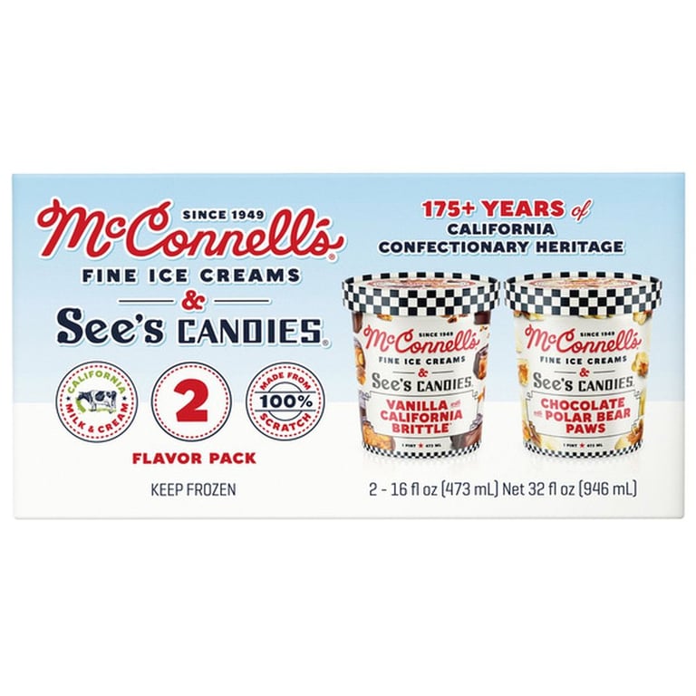 Mcconnell's Fine Ice Creams & See's Candy Variety Pack, 16 oz, 2-count