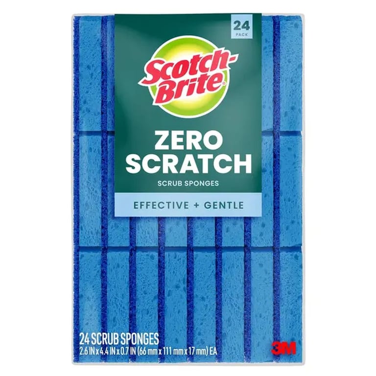 Scotch-Brite Zero Scratch Sponge, 24-count