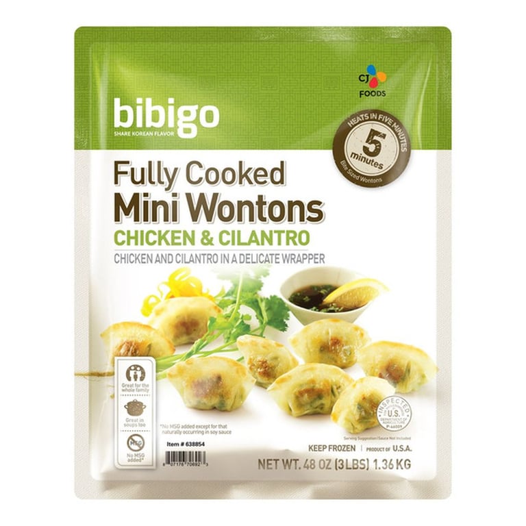 Bibigo Chicken and Cilantro Mini Wontons, 3 lbs