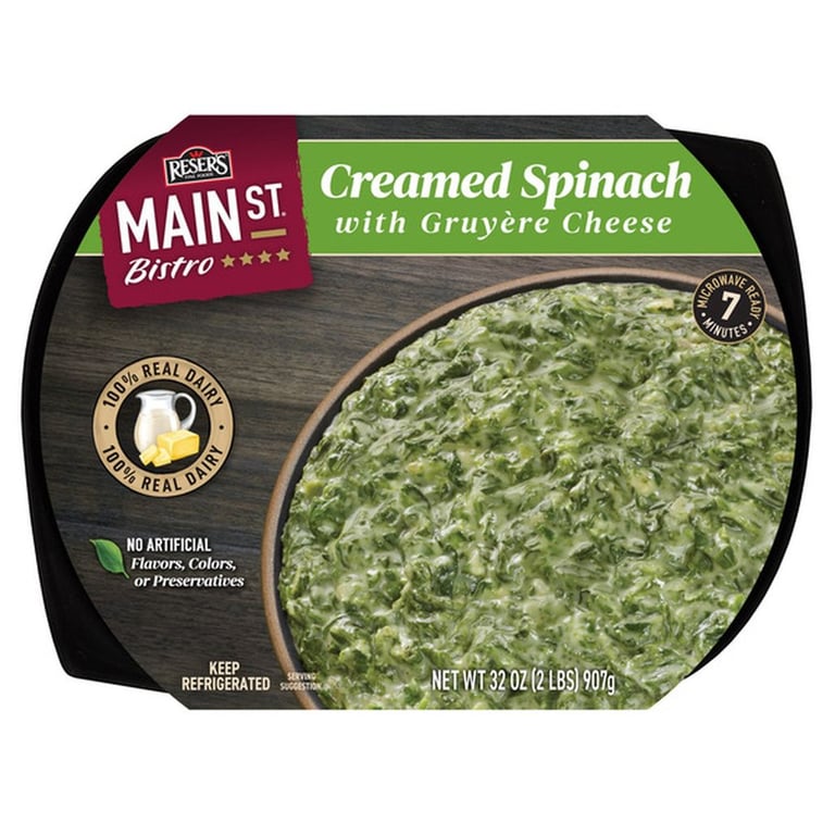 Reesers Main St Bistro Creamed Spinach, 32 oz