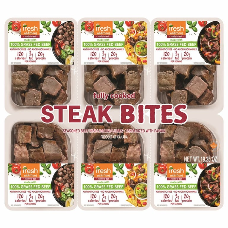 Fresh Additions Sirloin Steak Bites, 3.2 oz, 6-count