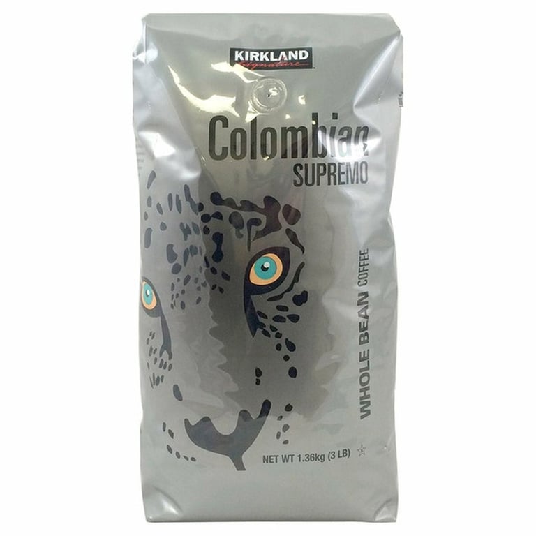 Kirkland Signature Colombian Supremo Coffee, Whole Bean, 3 lbs