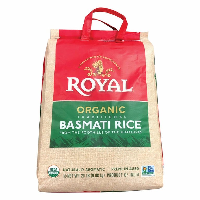Royal Organic Traditional Basmati Rice, 20 lbs