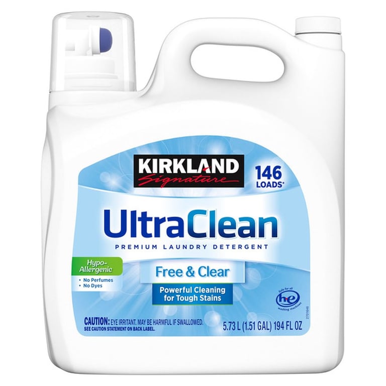 Kirkland Signature Free & Clear HE Liquid , 146 loads, 194 fl oz