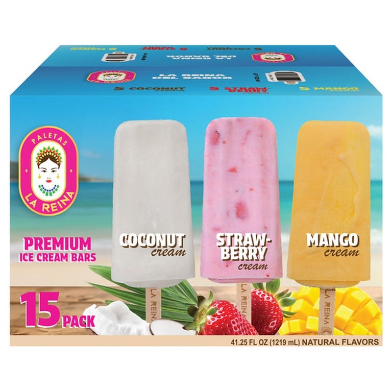 Paletas La Reina Premium Ice Cream Bar Variety Pack, 15-count