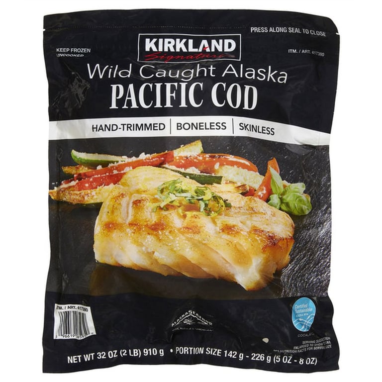 Kirkland Signature Wild Alaskan Pacific Cod, 5 oz - 8 oz Portion, 2 lbs