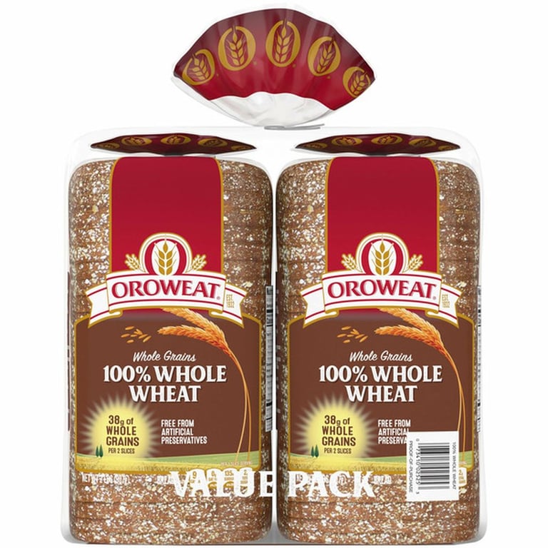 Oroweat 100% Whole Wheat ,2-count , 32 ounces each