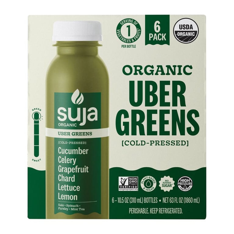 Organic Suja  Uber Greens  6 pack 10.5 ounces each