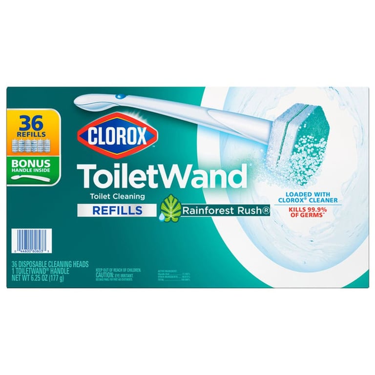 Clorox Toilet Wand Refills Plus Handle 36 count with 1 wand