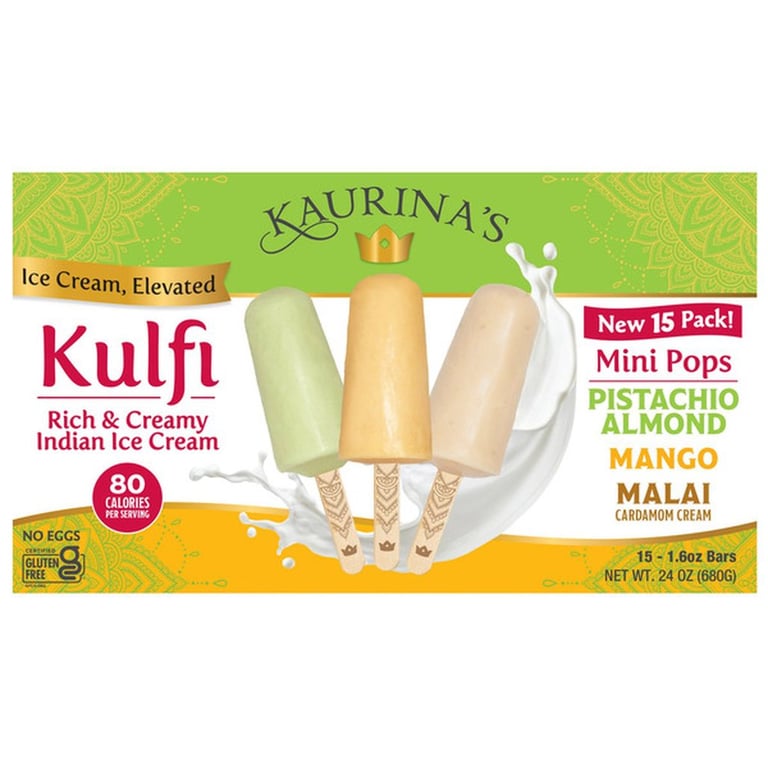 Kaurina's Kulfi Pistachio/Mango/Malai, 24 oz, 15-count