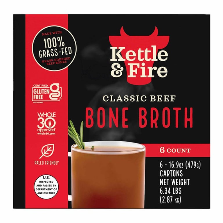 Kettle And Fire Beef Bone Broth, 16.9 oz each , 6-count