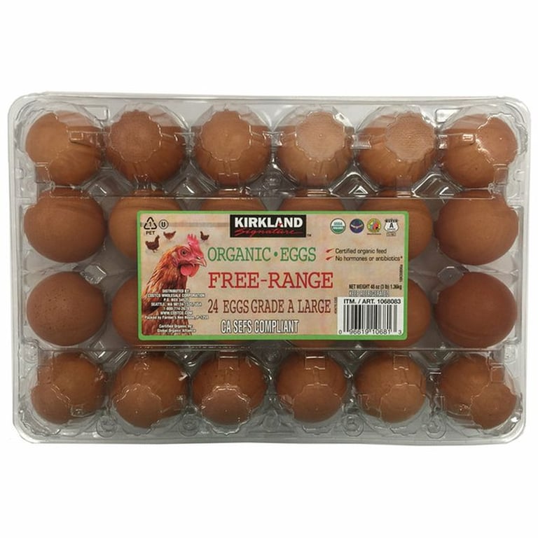 Kirkland Signature Free-Range Organic Eggs, Large, 24-count
