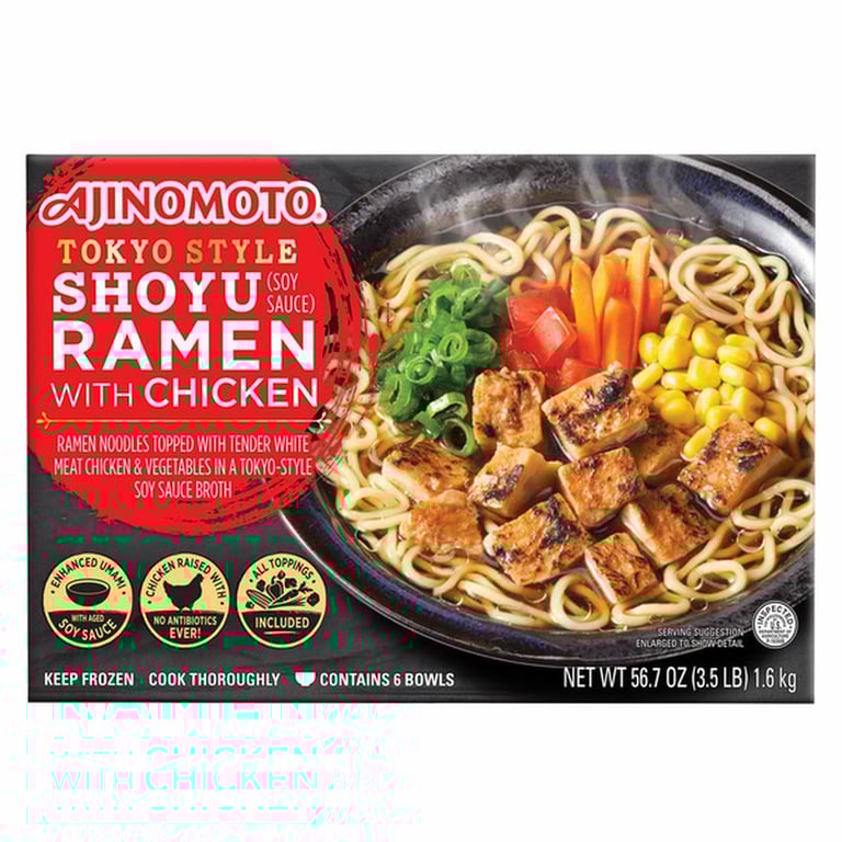 Ajinomoto Shoyu Ramen with Chicken, 9.2 oz, 6-count