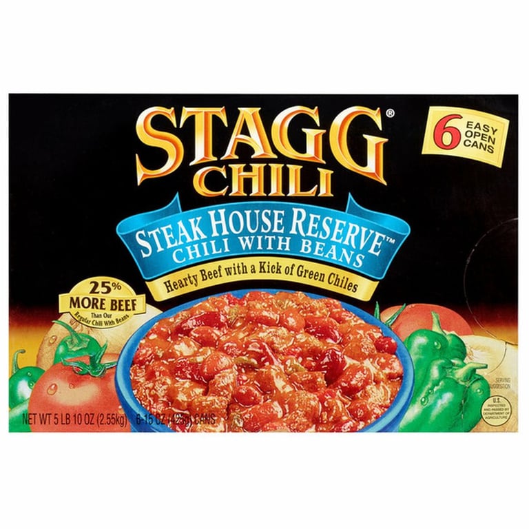 Stagg Steakhouse Reserve Chili with Beans, 15 oz, 6-count