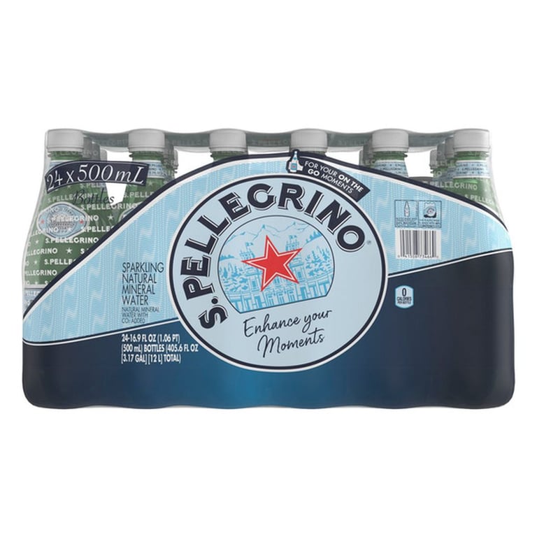 San Pellegrino Sparkling Natural Mineral Water, 16.9 fl oz, 24-count