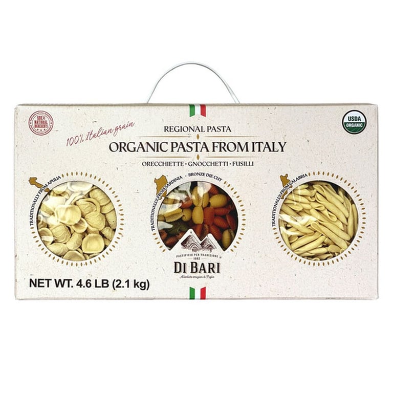 Di Bari Organic Pasta from Italy Variety Gift Box, 12.35 lb, 6-count