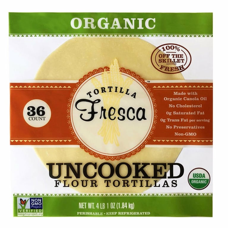 Organic Uncooked Flour Tortillas, 36-count 65 ounces