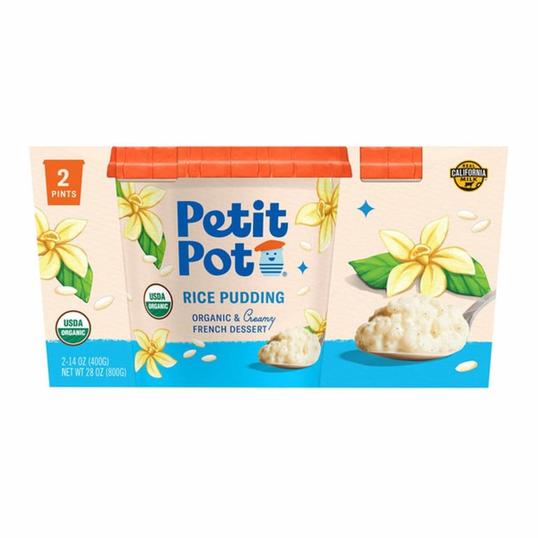 Organic petit pot Rice Pudding, 28 ounces, 2-count