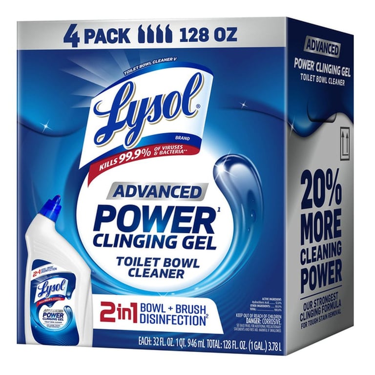 Lysol Advanced Toilet Bowl Cleaner, 32 fl oz, 4-count