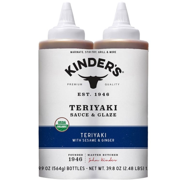 Kinder's Organic Teriyaki Sauce & Glaze, 19.9 oz, 2-count